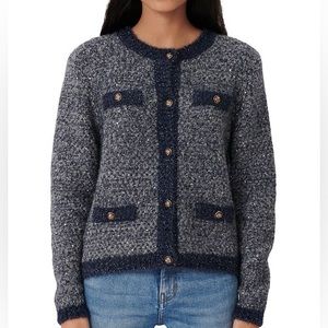 Maje - Mission Sequined Cardigan - Navy - Size 1 (S) NWT